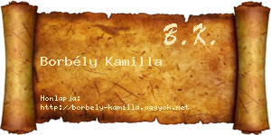 Borbély Kamilla névjegykártya