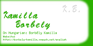 kamilla borbely business card